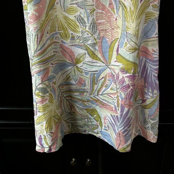 C&C California Linen Dress Size Medium Sleeveless Shift Colorful Floral Print - Picture 4 of 9